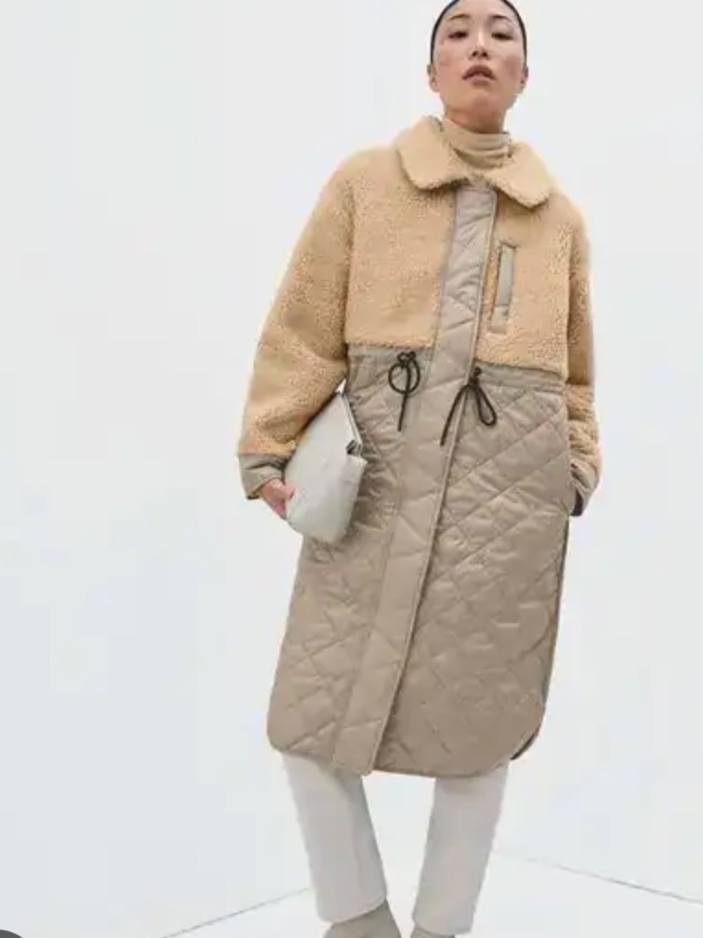 Everlane Quilted Teddy Coat Sherpa Puff Coat Small $175